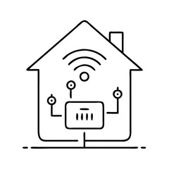 smart home hub icon, smart home hub line art - simple line art of smart home hub, perfect for smart home hub logos and icons