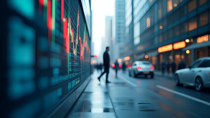Analysts modeling profit turning into loss asset value decline and poor stock performance scenarios to inform client risk briefings in  Photo Stock  Concept  and empty space on the left side