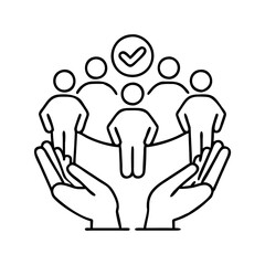 Obraz premium social support icon, social support line art - simple line art of social support, perfect for social support logos and icons