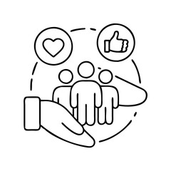 Obraz premium social support icon, social support line art - simple line art of social support, perfect for social support logos and icons