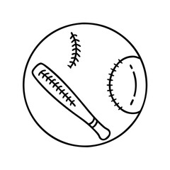 softball icon, softball line art - simple line art of softball, perfect for softball logos and icons
