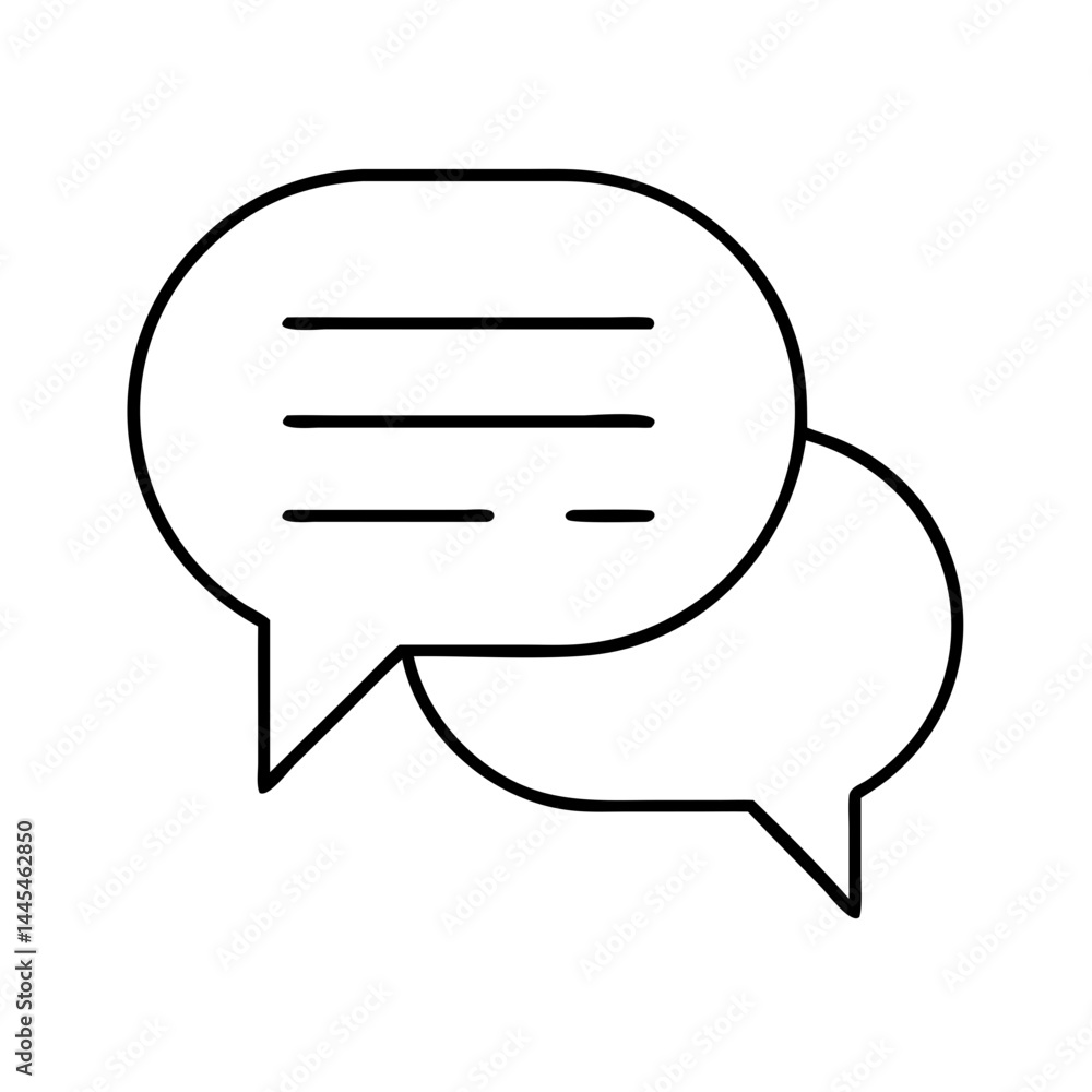 Poster speech bubble icon, speech bubble line art - simple line art of speech bubble, perfect for speech bu