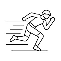 sprinter icon, sprinter line art - simple line art of sprinter, perfect for sprinter logos and icons