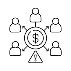 stakeholder risk icon, stakeholder risk line art - simple line art of stakeholder risk, perfect for stakeholder risk logos and icons