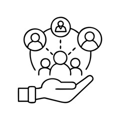 stakeholder engagement icon, stakeholder engagement line art - simple line art of stakeholder engagement, perfect for stakeholder engagement logos and icons