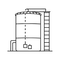 storage tank icon, storage tank line art - simple line art of storage tank, perfect for storage tank logos and icons