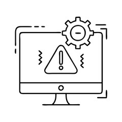 system error icon, system error line art - simple line art of system error, perfect for system error logos and icons