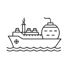 Obraz premium tanker ship icon, tanker ship line art - simple line art of tanker ship, perfect for tanker ship logos and icons