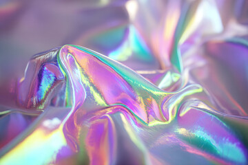 Hyper Realistic 3D Metallic Artwork with Colorful Holographic Effects