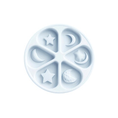 Celestial Silicone Mold Six-Section Round Tray for Resin Art, Crafts, and Candy Making