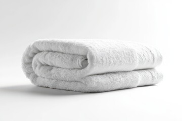 Soft white towels neatly folded luxurious bath linens fluffy texture clean and fresh bright studio