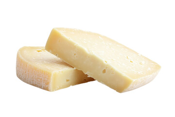 Delicious Creamy Italian Pecorino Cheese Slices Isolated on Black Background Food Photography Meal on transparent background