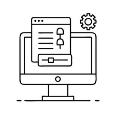 virtual machine icon, virtual machine line art - simple line art of virtual machine, perfect for virtual machine logos and icons