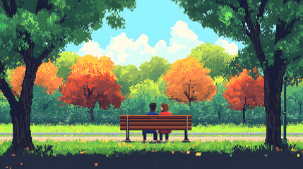 Lovers park the style pixel