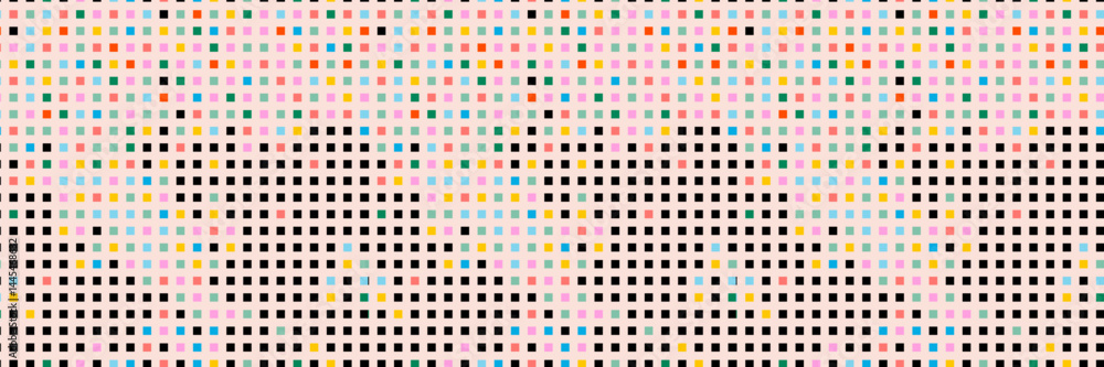Aufkleber retro pixel art background. black and white square simple texture. vector seamless pattern.