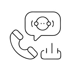 voice call icon, voice call line art - simple line art of voice call, perfect for voice call logos and icons