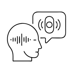 voice recognition icon, voice recognition line art - simple line art of voice recognition, perfect for voice recognition logos and icons