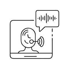 voice recognition icon, voice recognition line art - simple line art of voice recognition, perfect for voice recognition logos and icons
