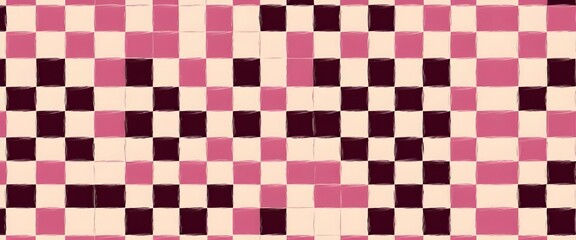 Fototapeta premium Abstract Pink and Maroon Checkerboard Pattern