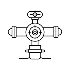wellhead icon, wellhead line art - simple line art of wellhead, perfect for wellhead logos and icons