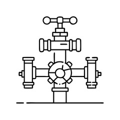 wellhead icon, wellhead line art - simple line art of wellhead, perfect for wellhead logos and icons