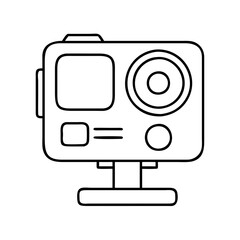 action camera icon, action camera line art - simple line art of action camera, perfect for action camera logos and icons