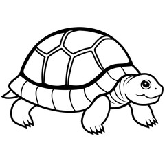 Tortoise Outline Vector Graphic