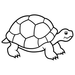 Tortoise Outline Vector Graphic