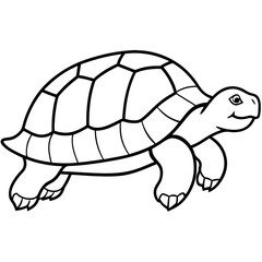 Tortoise Outline Vector Graphic