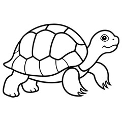 Tortoise Outline Vector Graphic