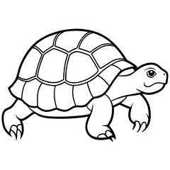 Tortoise Outline Vector Graphic
