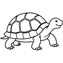 Tortoise Outline Vector Graphic