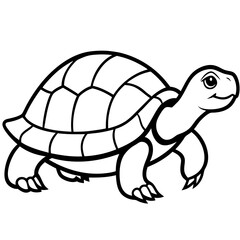 Tortoise Outline Vector Graphic