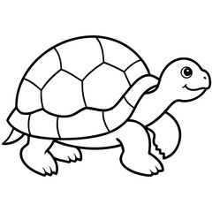 Tortoise Outline Vector Graphic