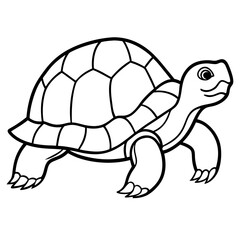 Tortoise Outline Vector Graphic
