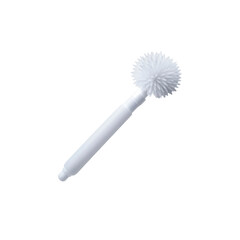 Modern White Toilet Bowl Cleaning Brush with Spiky Bristles