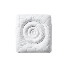 Obraz premium White Quilted Square Blanket with Spiral Design - Top View