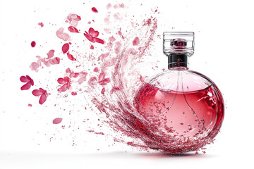 Interactive Perfume Ad with Floating 3D Elements and Digital Effects.