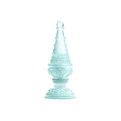Elegant Teal Glass Stupa Ornament