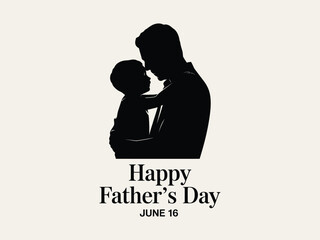 Father and son, silhouette, fatherhood moments, happy father's day, vector design. Father’s Day Silhouette vector