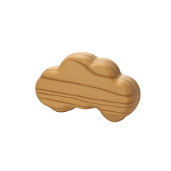 Wooden Cloud Shaped Toy -  Natural Light Wood Carving