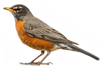 American robin isolated on transparent background