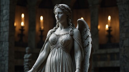 A statue of Elophia, goddess of bloodless vows, a hollow where her heart was pierced yet left unstained