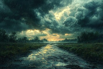 An ultra-realistic depiction of a stormy sky