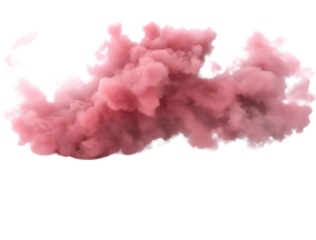 Pink cloud, red smoke cloud, pink color, transparent background
