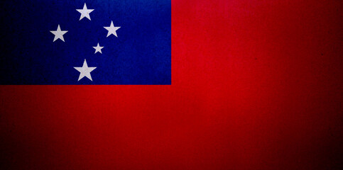 Flag of Samoa on a paper