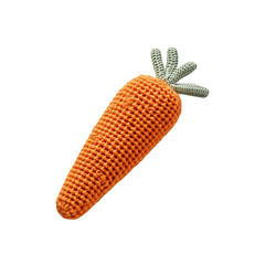 Handmade Knitted Carrot Toy - Adorable Orange Crochet Vegetable for Baby or Toddler