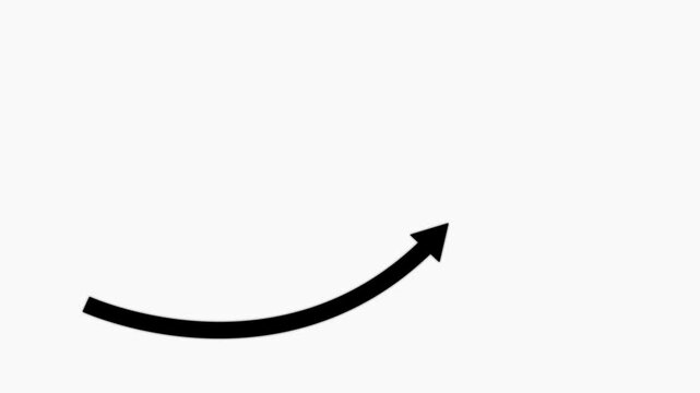Creative Graph hand drawn arrow chart growing up. Business growth arrow white color and graph chart, Business line arrow, improvement, business strategy, arrow rising up.