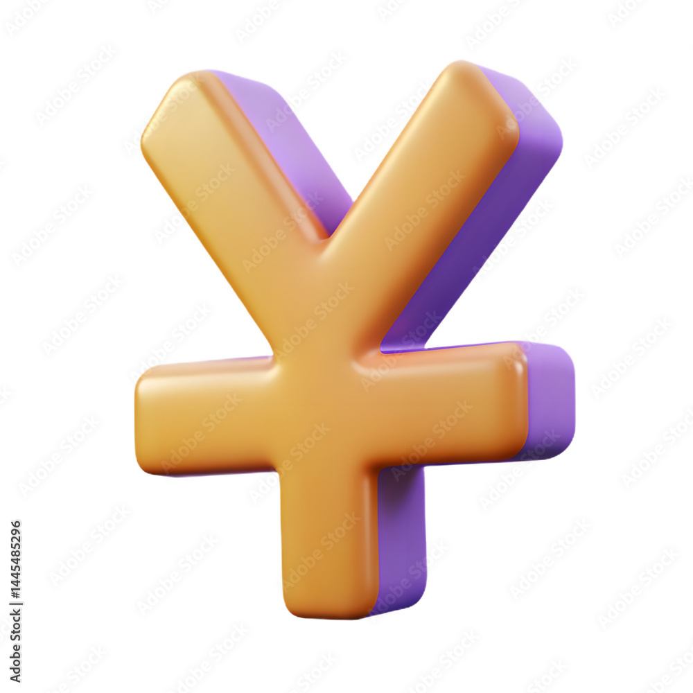 Poster vibrant three dimensional yuan currency symbol design isolated against asolid background showing ady