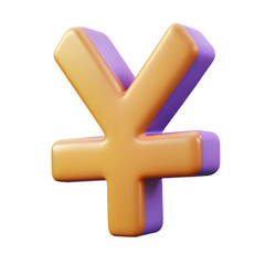 Obraz premium Vibrant Three Dimensional Yuan Currency Symbol Design Isolated Against ASolid Background Showing ADynamic And Modern Aesthetic